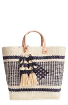 Mar Y Sol 'ibiza' Woven Tote With Tassel Charms - Brown