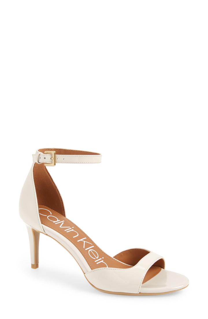 Women's Calvin Klein Luellen Ankle Strap Sandal .5 M - White