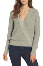 Women's Astr The Label Stephanie Surplice Sweater - Grey