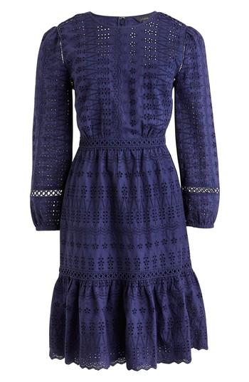 Women's J.crew Long Sleeve Embroidered Dress