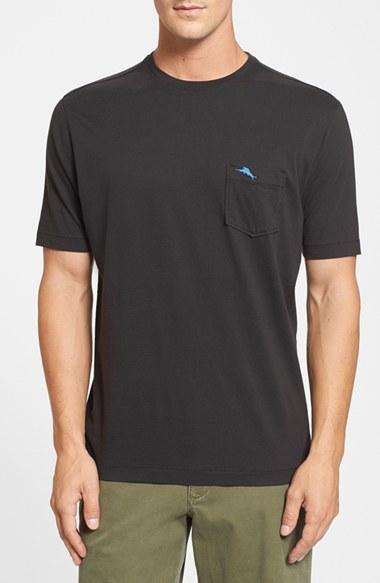 Men's Tommy Bahama 'new Bali Sky' Original Fit Crewneck Pocket T-shirt - Black