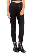 Women's Amuse Society Middle Of The Road Lace-up Pants - Black