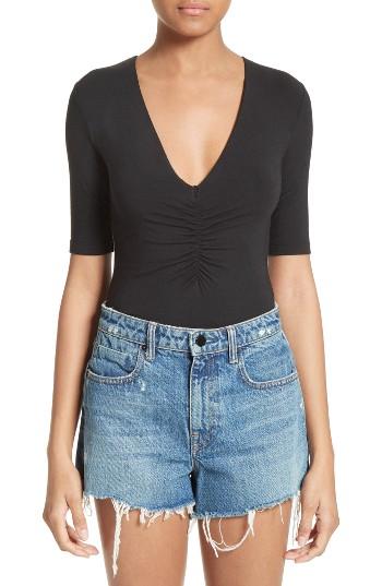 Women's T By Alexander Wang Ruched V-neck Tee