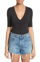 Women's T By Alexander Wang Ruched V-neck Tee