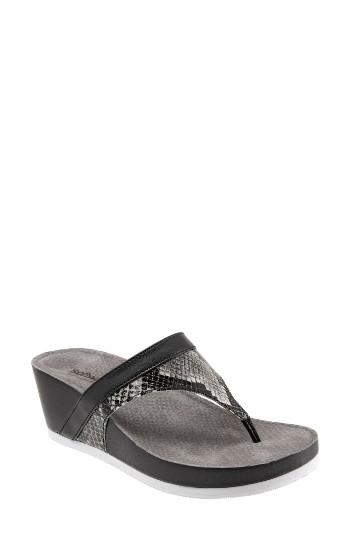 Women's Softwalk Heights Wedge Slide Sandal .5 N - Black