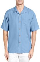 Men's Tommy Bahama Royal Bermuda Standard Fit Silk Blend Camp Shirt - Grey