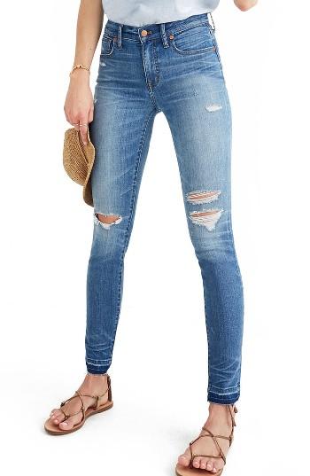 Women's Madewell 10-inch High-rise Skinny Jeans: Drop-hem Edition - Blue