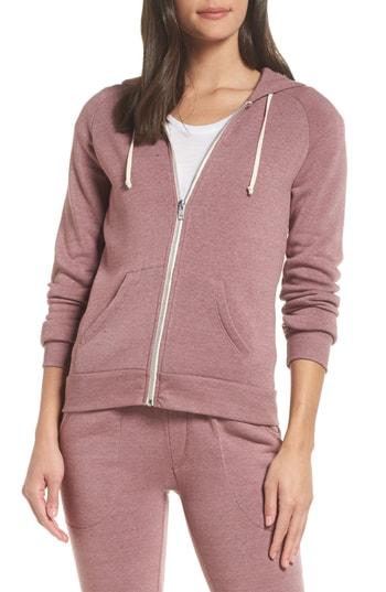 Women's Alternative Adrian Zip Hoodie, Size - Burgundy