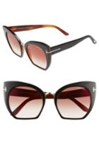 Women's Tom Ford Samantha 55mm Sunglasses - Black/ Bordeaux Mirror