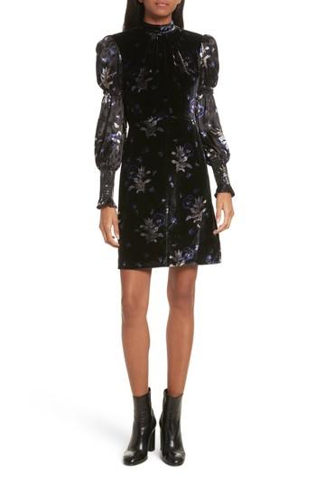 Women's Rebecca Taylor Violet Velvet Sheath Dress - Black