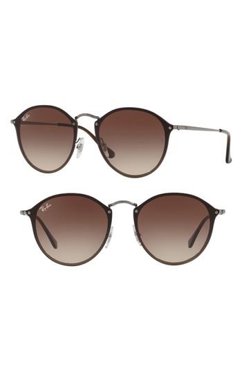 Women's Ray-ban Blaze 59mm Round Sunglasses - Gunmetal