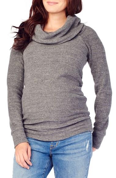 Women's Ingrid & Isabel Cowl Neck Maternity Sweater - Grey