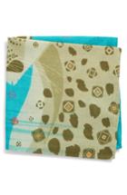 Men's Eton Animal Print Silk Pocket Square, Size - Green