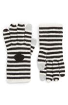 Women's Kate Spade New York Stripe Tech Gloves, Size - Black