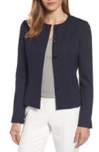 Women's Boss Jalesana Wool Collarless Jacket R - Blue
