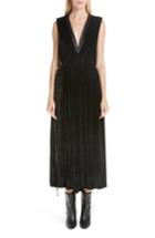 Women's Adam Lippes Velvet Midi Dress - Black