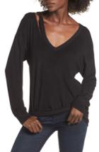 Women's Socialite Split V-neck Sweater - Black