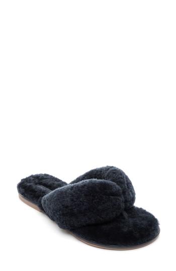 Women's Bernardo Miami Genuine Shaerling Flip Flop M - Blue