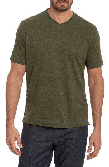 Men's Robert Graham Traveler V-neck T-shirt, Size - Green