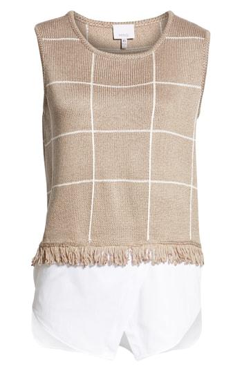 Women's Ming Wang Layered Look Tank - Brown