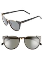 Women's Linda Farrow 54mm Cat Eye Sunglasses - Black/ Yellow Gold