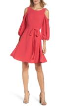 Petite Women's Adrianna Papell Cold Shoulder Dress P - Pink