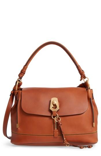 Chloe Medium Owen Calfskin Leather Satchel - Brown