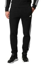 Men's Adidas Essentials 3s Tapered Fit Track Pants, Size - Black
