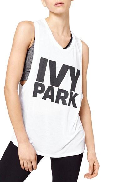 Women's Ivy Park Logo Jersey Tank - White