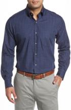Men's Peter Millar Autumn Check Fit Sport Shirt, Size Small - Blue