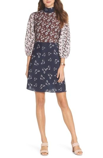 Women's 1901 Colorblock Floral Woven Dresss - Blue