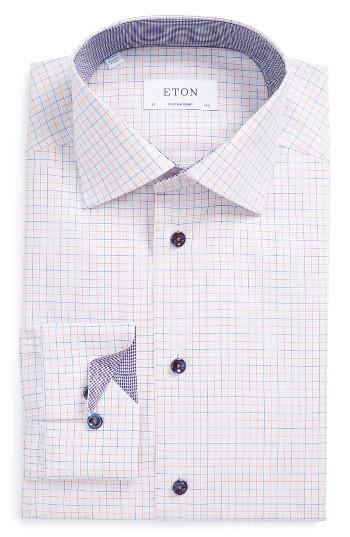 Men's Eton Contemporary Fit Check Dress Shirt .5 - Orange