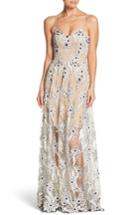Women's Dress The Population Carla Embroidered Lace Dress - Blue