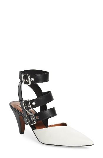 Women's Topshop Jockey Buckle Pointy Toe Pump .5us / 37eu - White