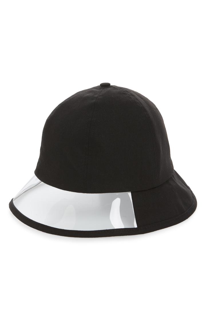 Women's Steve Madden Transparent Panel Canvas Bucket Hat - Black