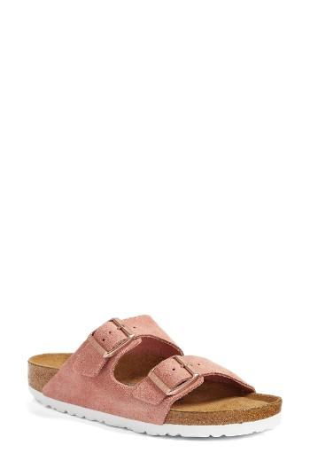 Women's Birkenstock Arizona Birko-flor Soft Footbed Slide Sandal -5.5us / 36eu B - Pink
