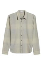 Men's James Perse Ghost Regular Fit Plaid Sport Shirt (xs) - Grey