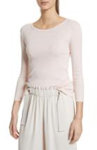 Women's Vince Three Quarter Sleeve Crewneck Tee - Pink
