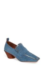 Women's Jeffrey Campbell Cedar Studded Loafer Pump M - Blue