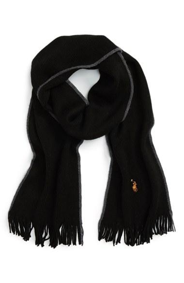 Men's Polo Ralph Lauren Merino Wool Scarf, Size - Black
