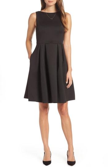 Women's 1901 Fit & Flare Scuba Dress (similar To 12w) - Black