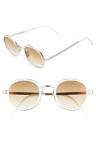 Women's Cutler And Gross 48mm Polarized Round Sunglasses - Gold/ Milky White
