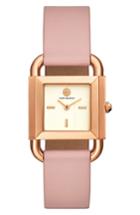 Women's Tory Burch Phipps Leather Strap Watch, 29mm X 42mm