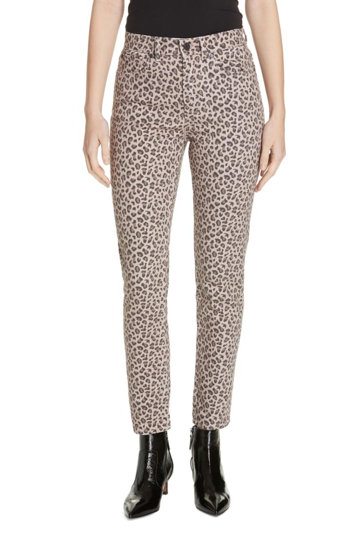 Women's La Vie Rebecca Taylor Ocelot Ines High Waist Crop Jeans - Pink