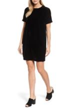 Women's Kenneth Cole New York Zip Shoulder Velvet Shift Dress - Black