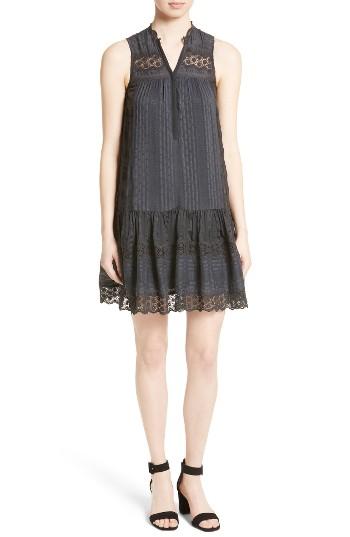 Women's Rebecca Taylor Stripe Silk A-line Dress
