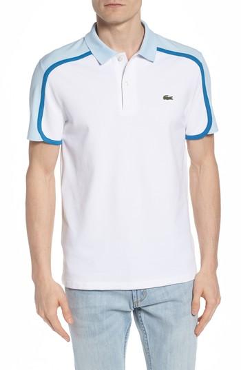 Men's Lacoste Made In France Colorblock Pique Polo (l) - White