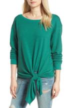 Women's Hinge Tie Front Fleece Top, Size - Green