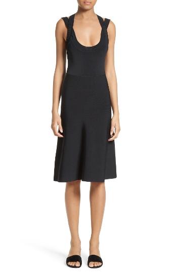 Women's T By Alexander Wang Scoop Neck Knit Dress - Black