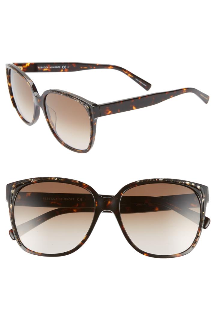 Women's Rebecca Minkoff Jane1 57mm Sunglasses - Dark Havana